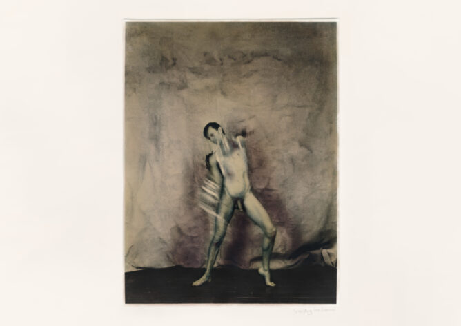 Grounding (as Icarus), 2025Katie Eleanor, Grounding (as Icarus), 2025 Triptych of hand-coloured silver gelatine prints mounted on cotton core board. 16.5" x 23.4"